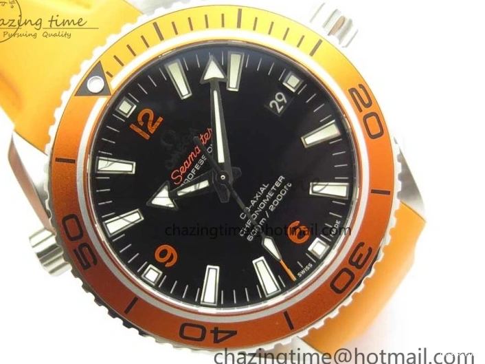 0317 Planet Ocean Professional Orange Bezel 42mm 1:1 VSF Best Edition on Orange Rubber Strap A8500 Super Clone Original 7947